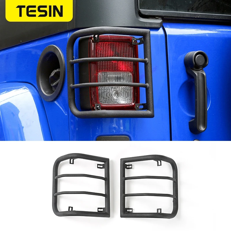 Защитная светильник шка для заднего фонаря TESIN металлическая Jeep Wrangler JK 2007 + черные