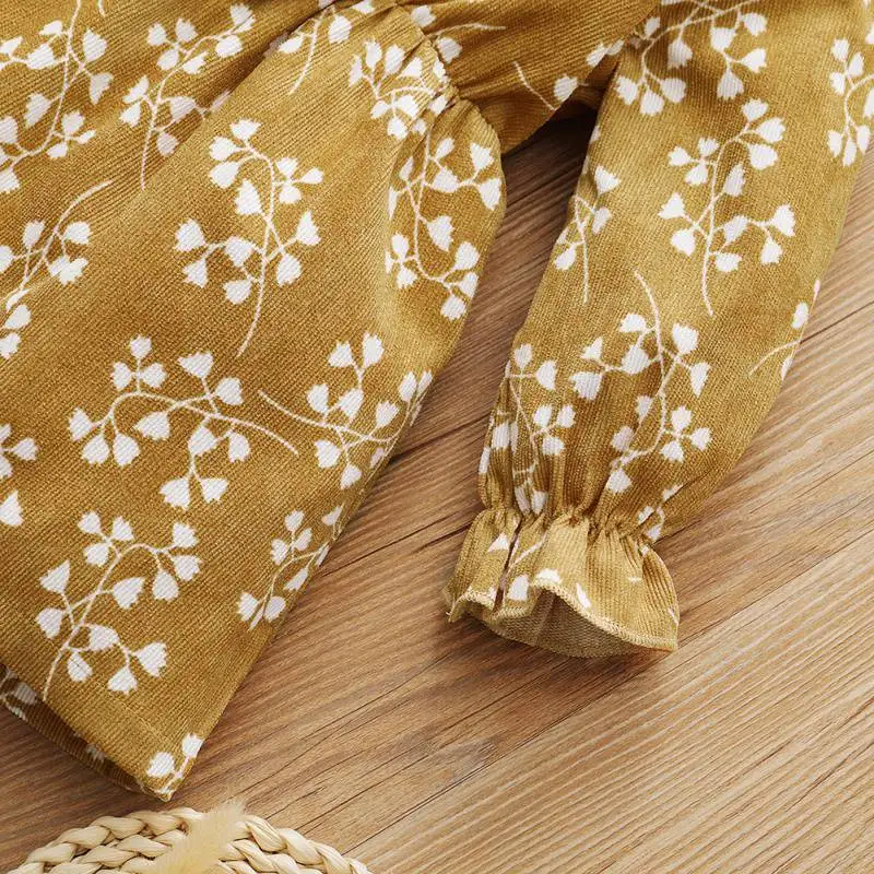 

Baby Clothing 2021New Summer Casual Dress Toddler Girl Floral Print Long Sleeve Dress Kids Fashion Bow Princess Dresses 3-24M