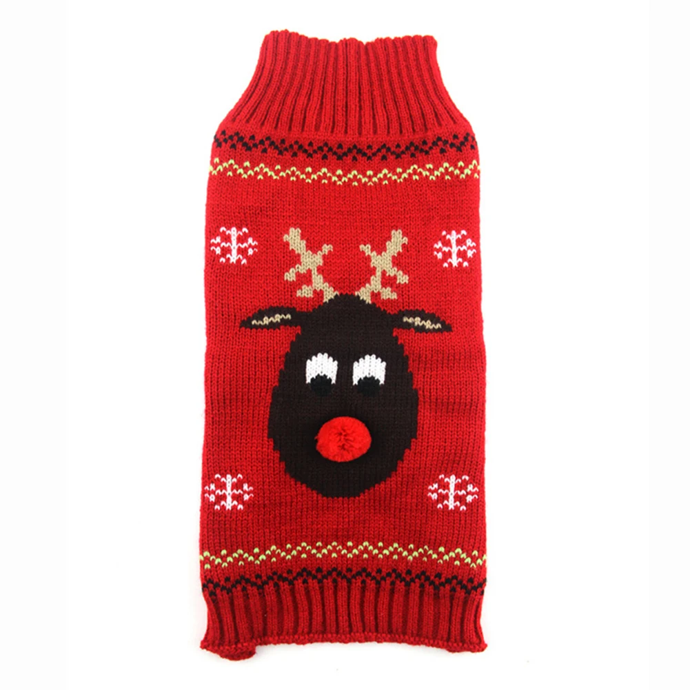 Рождественский свитер для домашних собак и котов милый с принтом лося теплая