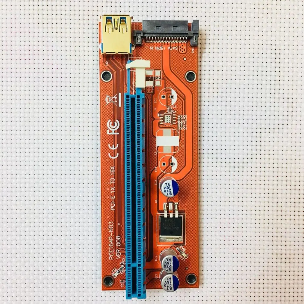 008 PCI E Express 1X до 16X Удлинительный кабель для добычи выделенной видеокарты