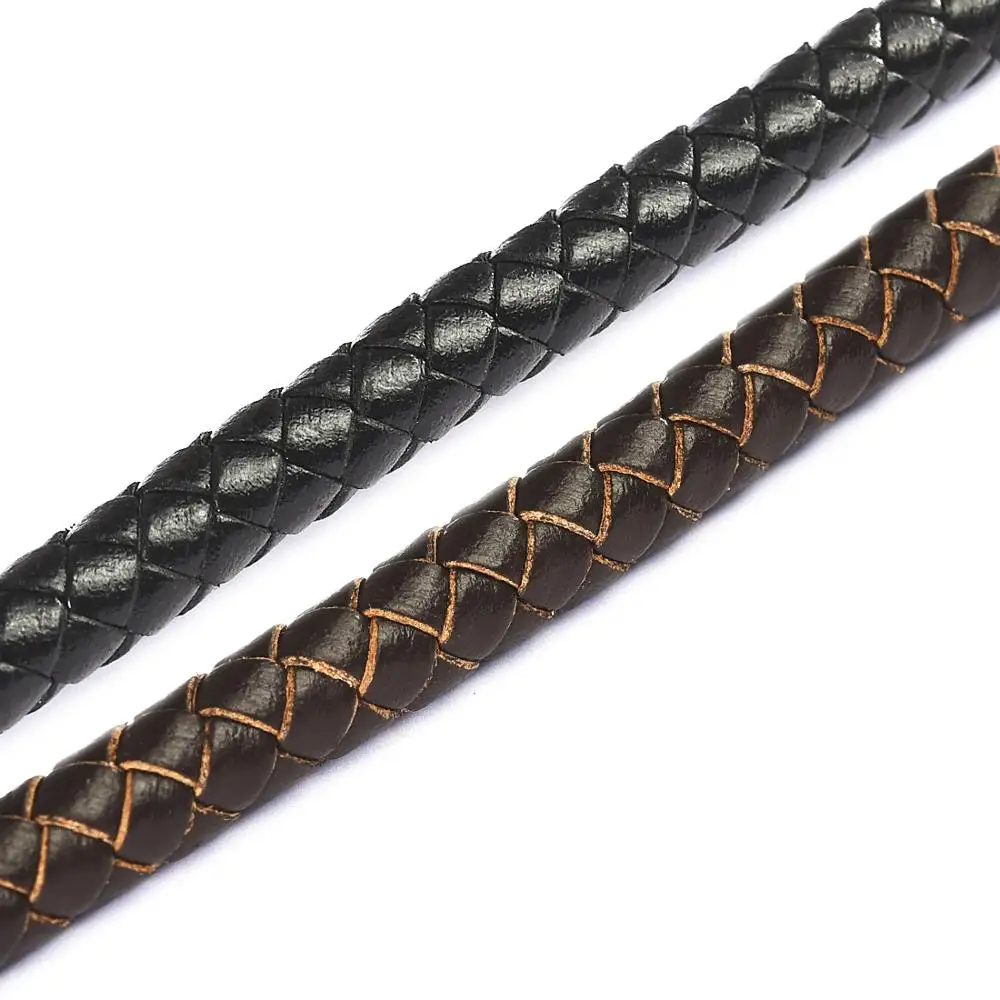1 м 7 мм круглый черный плетеный кожаный браслет веревка шнур для браслета