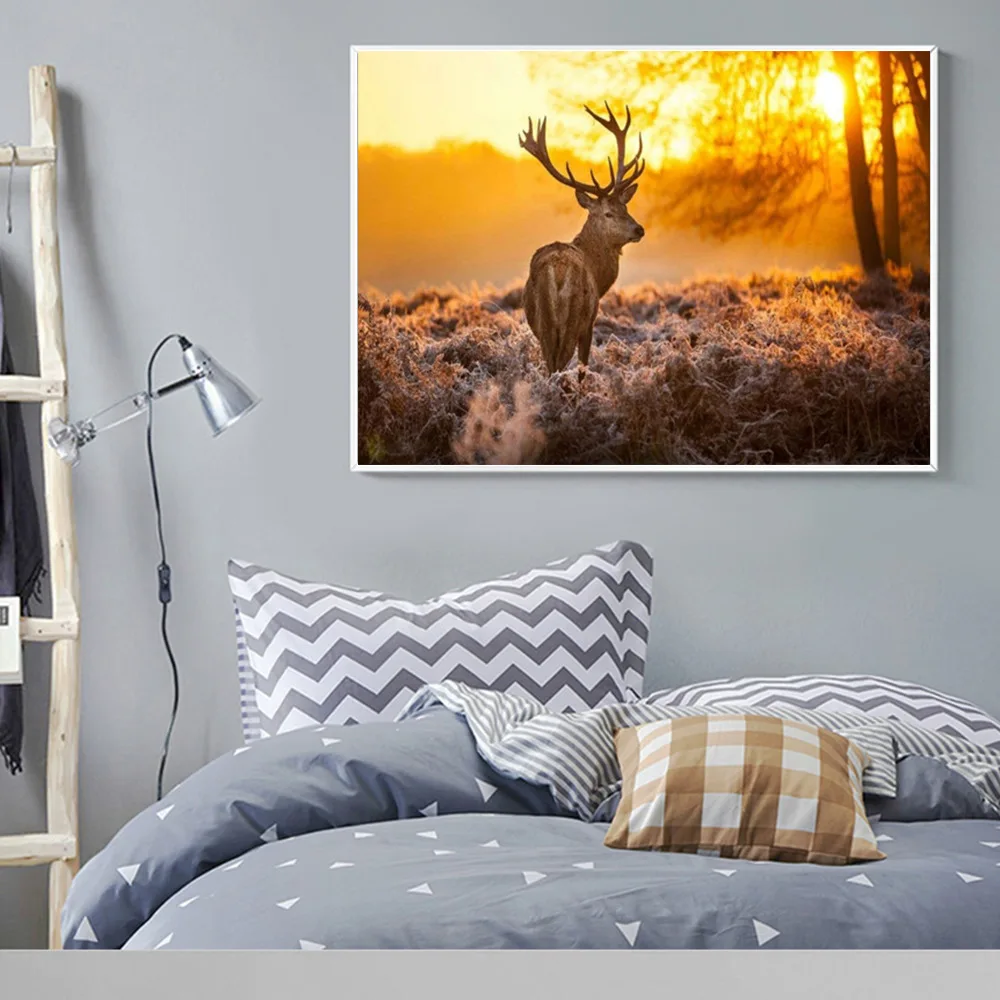 Алмазная 5d Вышивка Huacan своими руками животные алмазная живопись олень мозаика