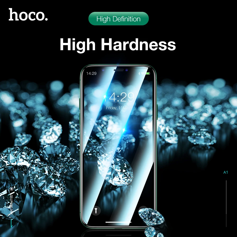 HOCO полное покрытие закаленное стекло для iPhone X Xs на iPhone 11 Pro Max защита экрана 3D Защитное стекло для iPhone XR Xs Max 10