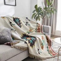 bohemian knitted cotton chair lounge blanket bed tapestry bedspread outdoor sandy towels cape sofa cover blanket home decor