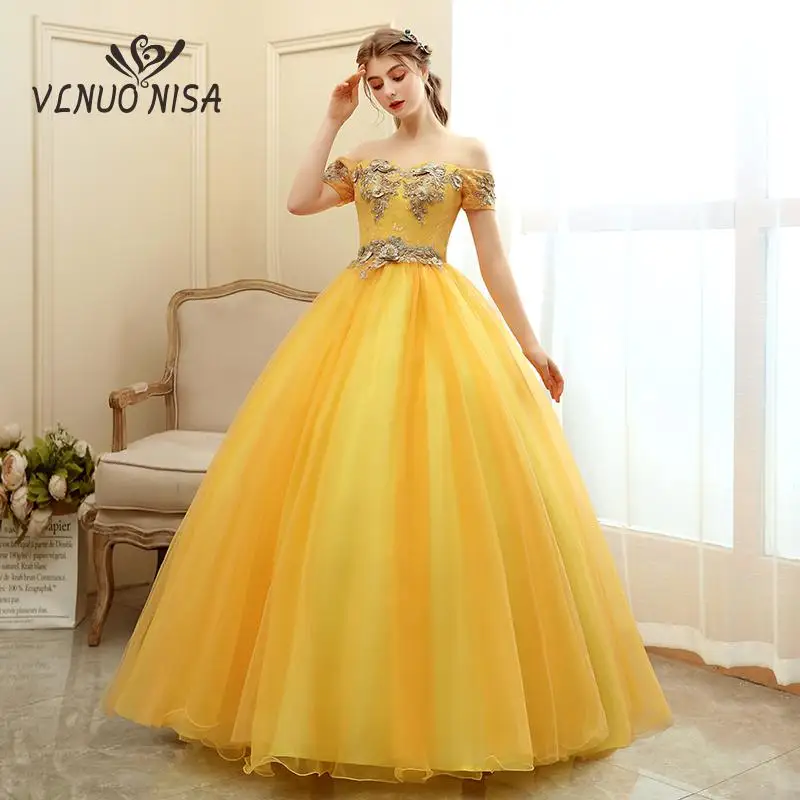 

New 2020 Quinceaneras Dresses For Party Wedding Short Off The Shoulder Backless Vestido Juvenil De Fiesta Flowers Embroidered