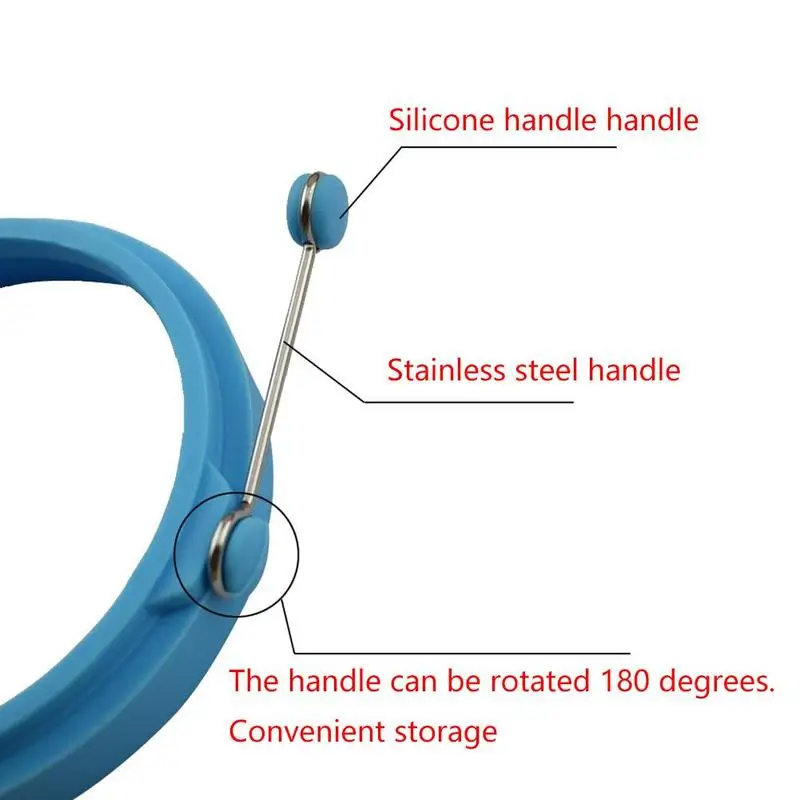 

New Silicone Kitchen Cooking Tools Round Egg Rings Frying Nonstick Handles Ring Pancake LPTTG01 Fried Mold T4Q6