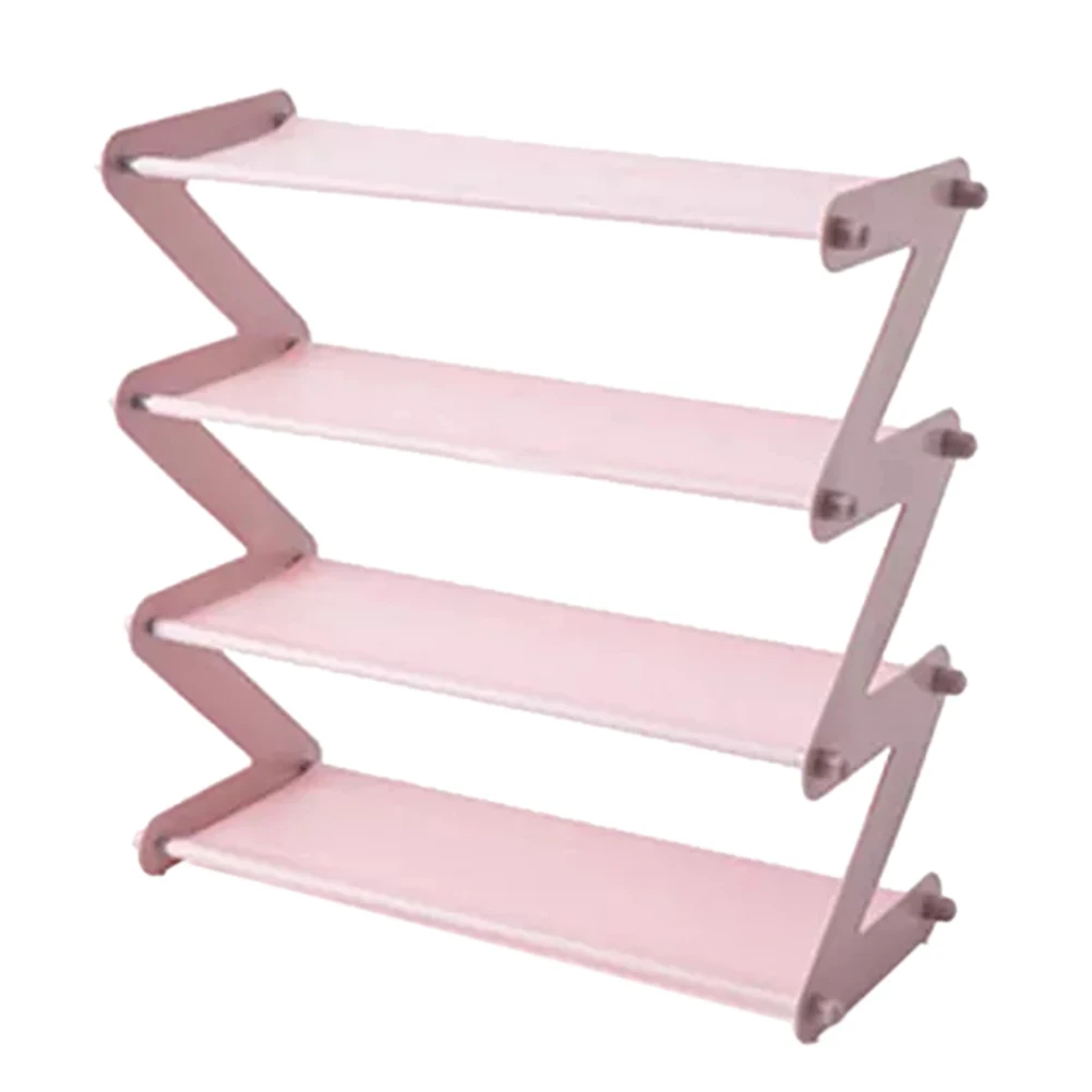 

Simple Assembled Shoe Rack Stainless Steel Storage Shelf for Shoes Book Sundries Dorm Room Bedroom Z Shape Shoe Stand Organizer
