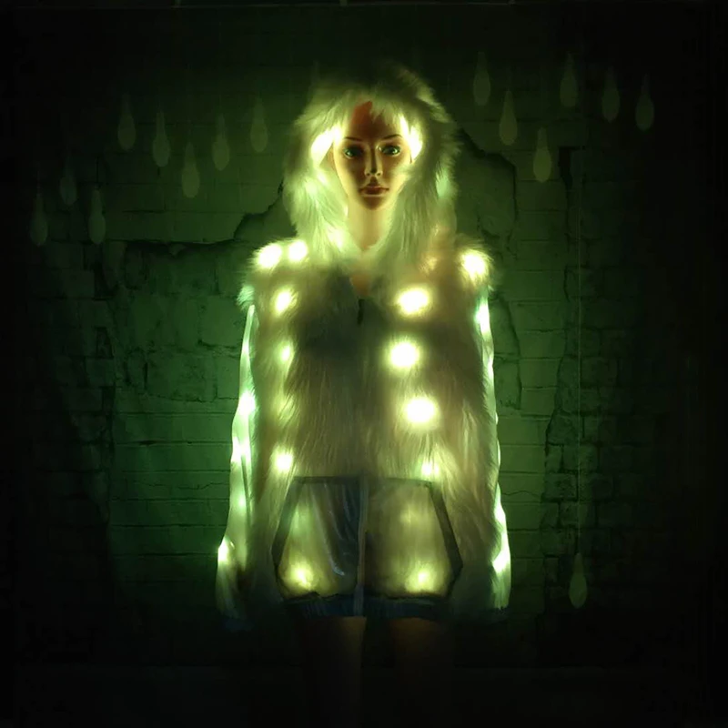 Светящаяся одежда FHILLINUO со светодиодами сценическое лоскутное пальто из