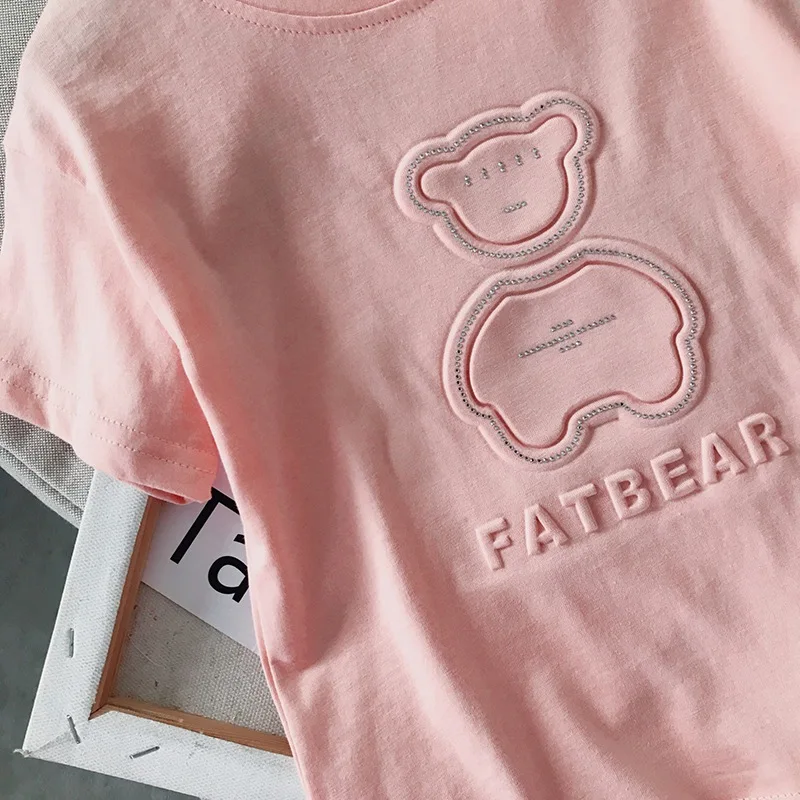 

Girls Korean Version Cotton Colors T-shirt Girls Plain Tops Children Short Sleeve Solid Round Neck Tees Baby Clothes For Girls