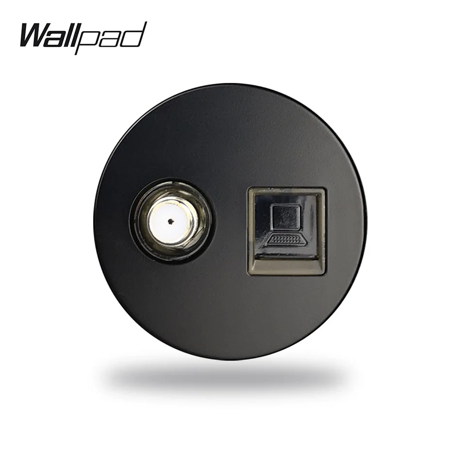 Wallpad L6 4 цвета спутниковая розетка для телевидения CAT6 RJ45 Интернет компьютерная розетка для передачи данных модульная DIY комбинация - Тип: Black