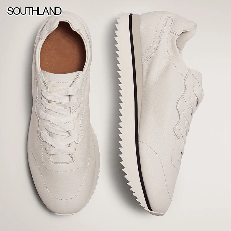 

Женские кроссовки из натуральной кожи, на толстой подошве, в английском стиле