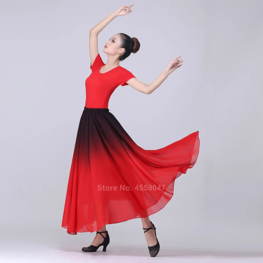 Испанская испанская юбка для фламенко женское прозрачное шифоновое градиентное