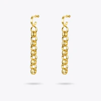 enfashion bunch circle drop earrings for women gold color stainless steel long tassel earings fashion jewelry pendientes e201180