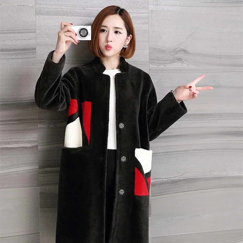 Wool Female Shearing Sheep Coat Natural Fur Autumn and Winter Jacket Women Korean Clothing Chaqueta Mujer KJ655
