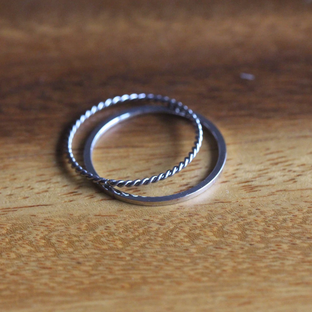 Набор Колец ZMZY из нержавеющей стали для пары 2 шт. витые антиаллергенные гладкие