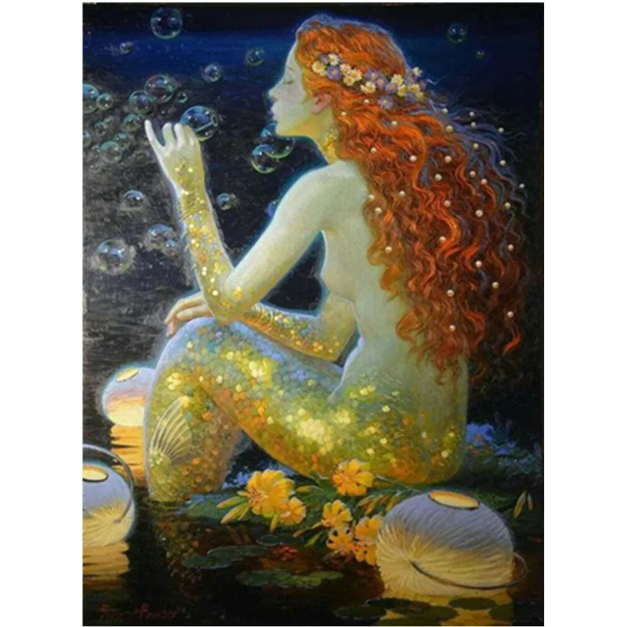 

5D DIY Full Square Diamond Painting Mermaid Embroidery Cross Stitch Kit Rhinestone Mosaic Painting Wall Stickers Decorative Art