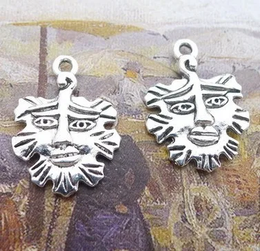 

Charm for making jewelry 10pcs 5x5mm antique silver color Human face charms