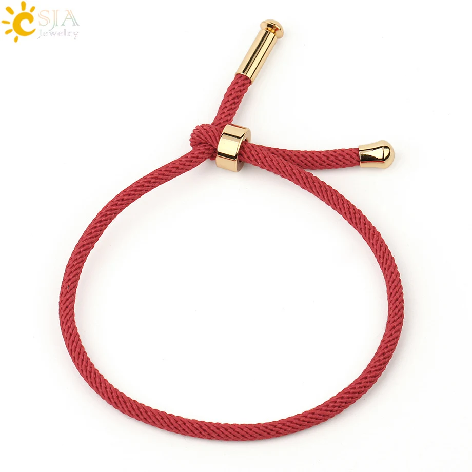 Red CSJA, веревка, цепь, дружба, красные браслеты, мужские, Femme, плетеный браслет, браслеты, Mujer,, счастливый подарок для влюбленных, для женщин S512 - Окраска металла: Red