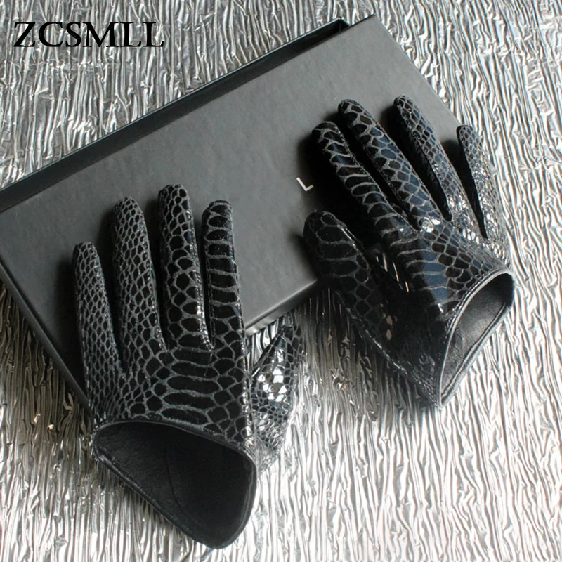 Женские кожаные перчатки ZCSMLL, однотонные короткие перчатки из овечьей шкуры с узором в виде змеиной кожи, TH953, Осень-зима 2021 от AliExpress WW