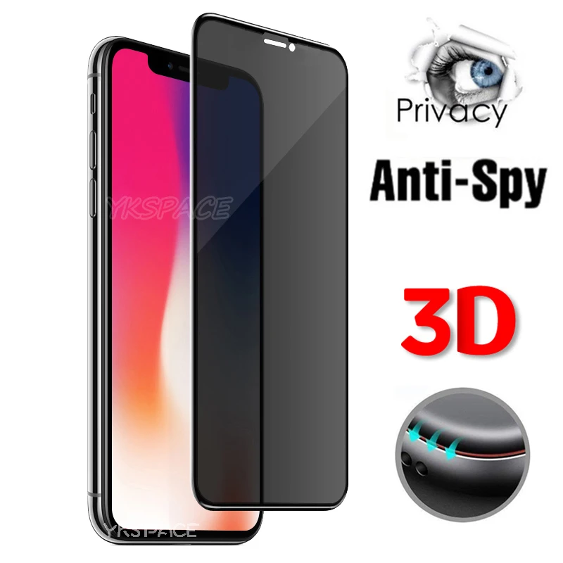 3D изогнутое полное покрытие анти шпион пип конфиденциальности экран протектор для iPhone X XS MAX XR 11 Pro Max 6 6S 7 8 Plus 9H закаленное стекло