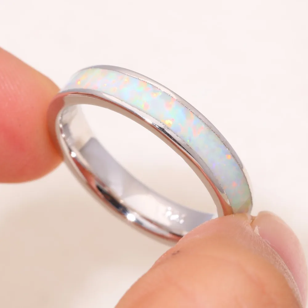 Кольцо для влюбленных с белым огненным опалом и гладким покрытием|white fire opal|fire