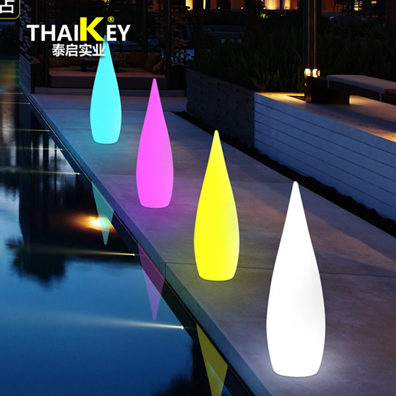 China factory Hot Selling Waterproof 16 RGB Colors Changeable Light Shuttle Shape LED Floor Lamp INDOOR OUTDOOR WATERDROP LIGHT