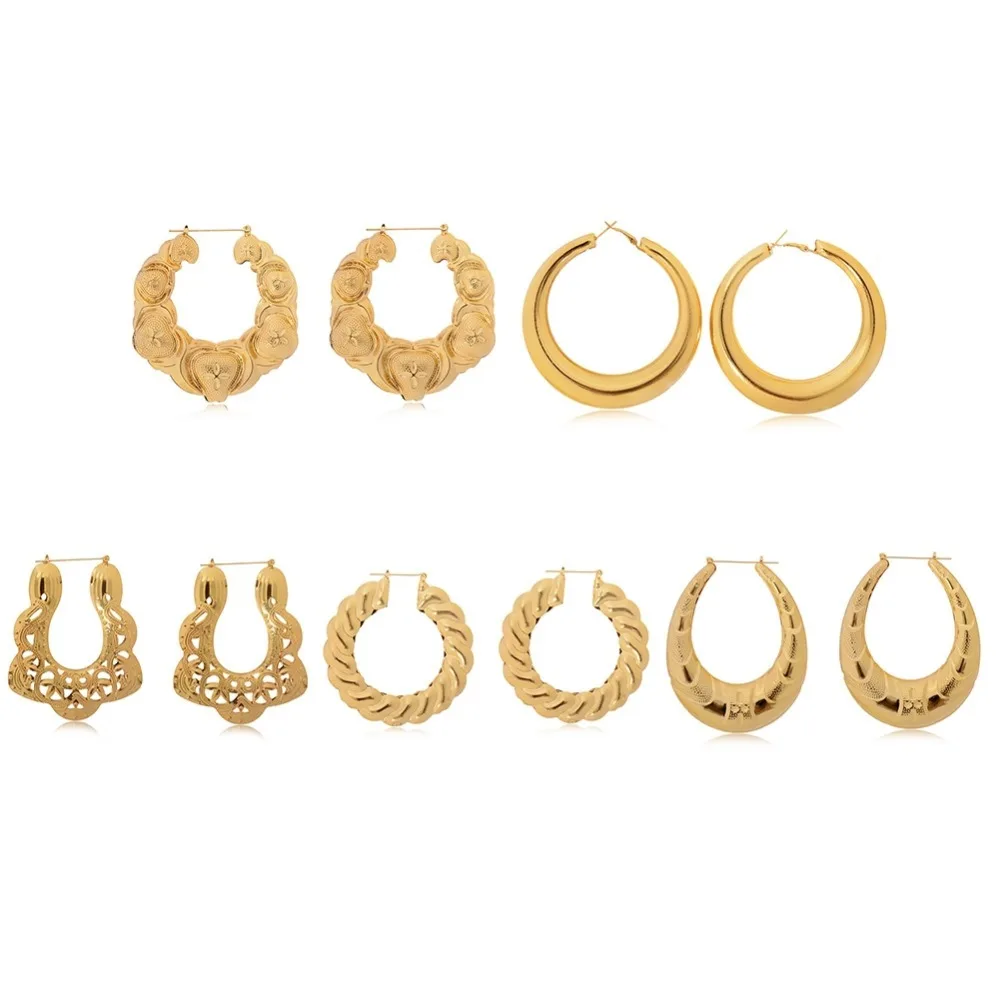 Серьги Brincos Para As Mulheres, большие бамбуковые серьги-кольца, Золотые серьги в стиле хип-хоп для девушек, большие круглые серьги-гвоздики для клуба уличных танцев