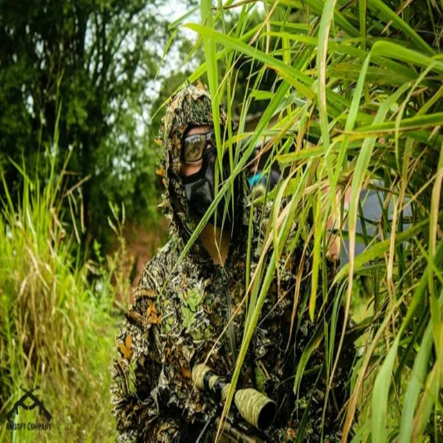 

Military War Game Accessories Outdoor Hunting Sports 3D Camouflage Ghillie Suit Bionic Leaf Jungle Woodland Bird Watching Cape