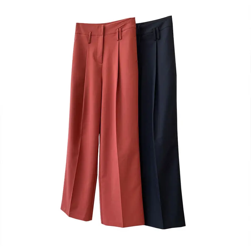 

XITAO Solid Color Pants Fashion New Women Pleated Elastic Waist Pocket Goddess Fan Casual Style 2021 Minority Pants WLD6480