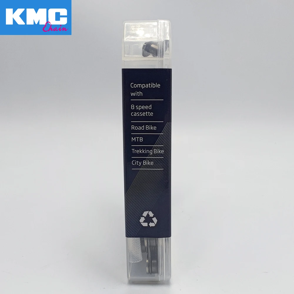 Велосипедная цепь KMC X8 8 скоростей 116 звеньев с быстрым звеньем сверхлегкая 320 г