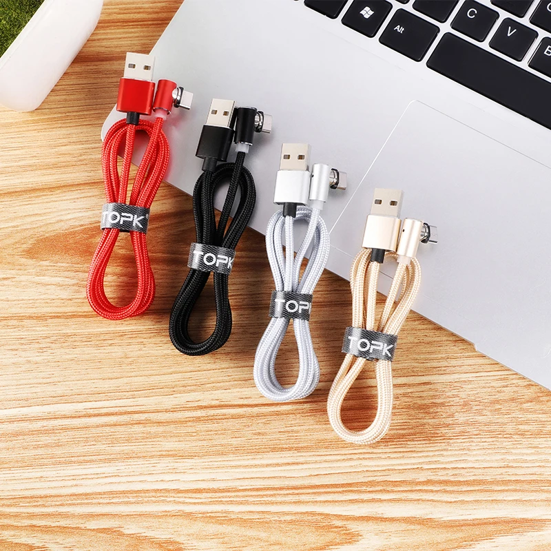 TOPK AM51 Magnetic USB Cable for iPhone Charger Micro Usb Type C for Samsung Galaxy S9 S8 Plus Note USB C Charger Cable