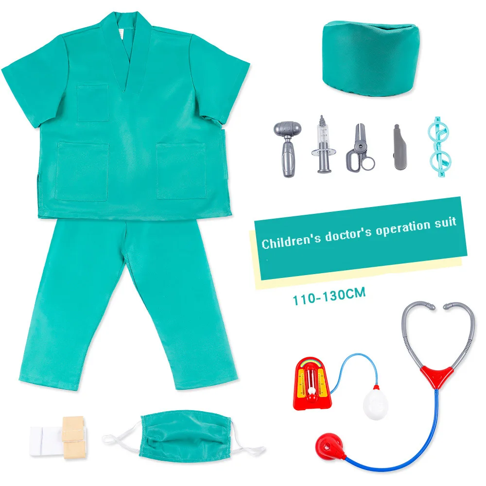

Одежда для врачей в больнице, игрушки для детей, ролевые игры, униформа доктора, набор костюмов и аксессуаров для карьеры, Хэллоуина