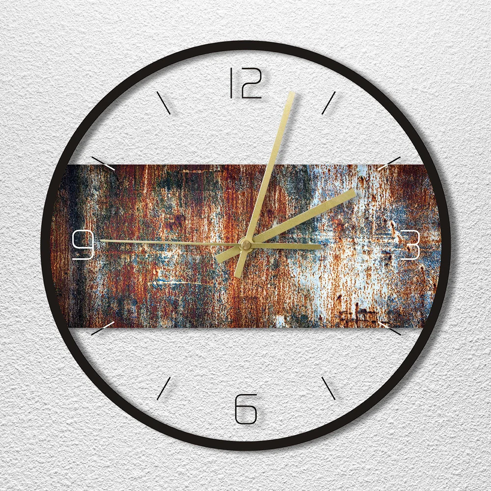 Настенные часы Rusty Metal Texture с принтом железная искусственная патина покрытая