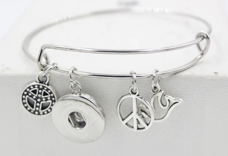 Взаимозаменяемая защелка дневной знак мира подвеска в виде голубя браслет из