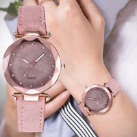 casual women romantic starry sky wristwatch leather rhinestone designer ladies clock simple dress gfit montre femme watch 2019