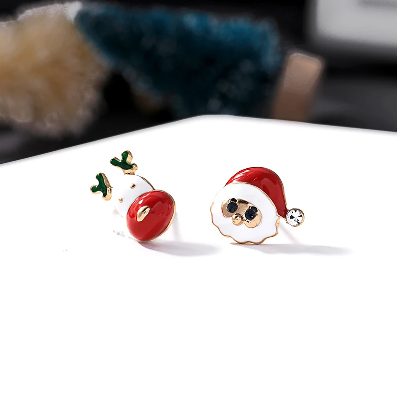 Серьги с Санта Клаусом ювелирные украшения серии Merry Christmas лося Мини Женский