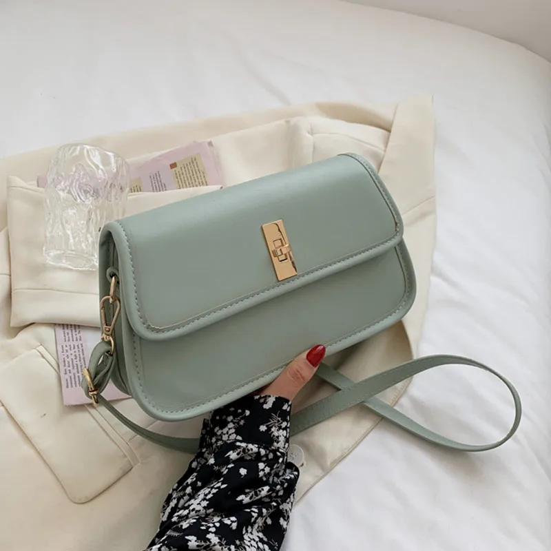 

Простая однотонная сумка через плечо из искусственной кожи для женщин 2021, модные роскошные брендовые дизайнерские сумки, летняя женская су...