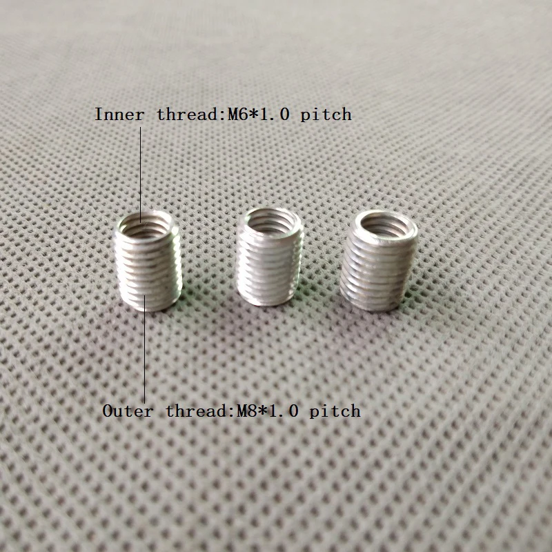 10 шт./лот внутренний M6 к внешнему M8 Pitch1.0 Резьбовая полая трубка соединительный