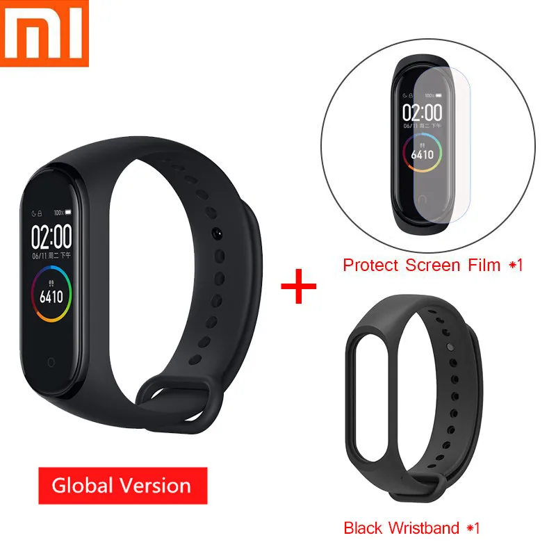 Mi Band 4 смарт-браслет Xiao mi спортивный фитнес-трекер Шагомер мониторинг сердечного ритма фитнес-браслет для xio mi Band 4 3 - Цвет: Global mi4 strap A