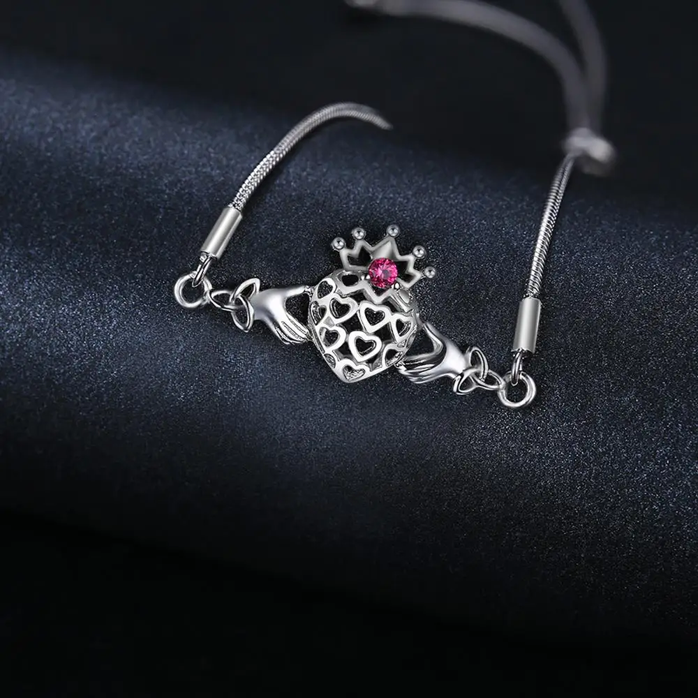 Женские рубиновые браслеты Celtic Claddagh из стерлингового серебра 925 пробы