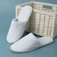 white cotton slippers men women hotel disposable slides home travel sandals hospitality footwear one size on sale