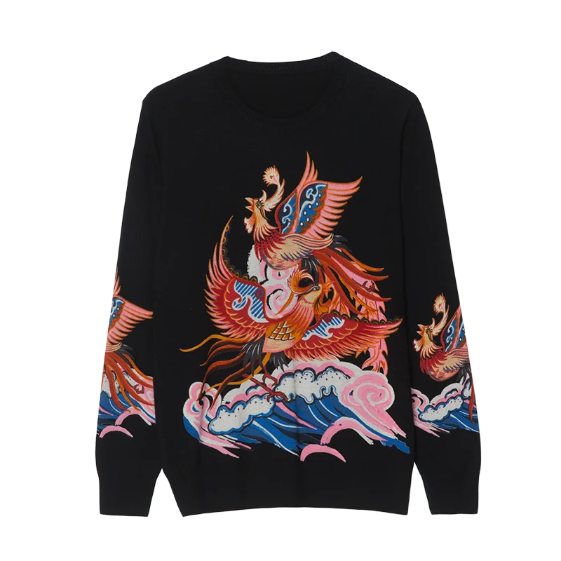 Женская обувь в винтажном стиле Свитер с рисунком Сезон осень длинными рукавами