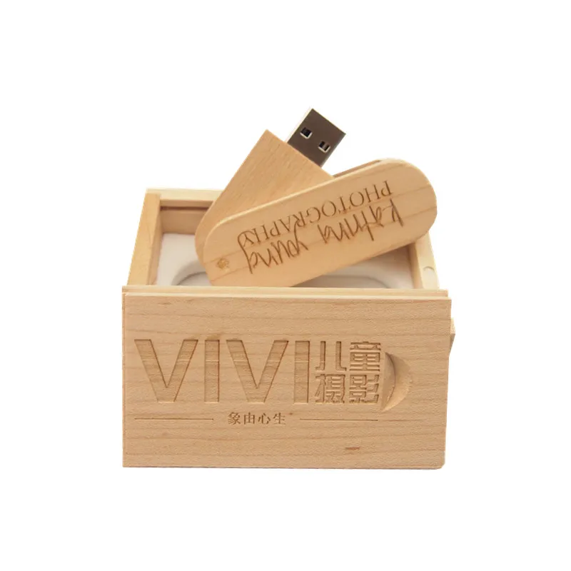 Memoria USB 2,0 флеш-накопитель Personalizado реальная емкость деревянный USB флеш-накопитель с коробкой 64 ГБ 32 ГБ 16 ГБ 8 ГБ Пользовательский логотип