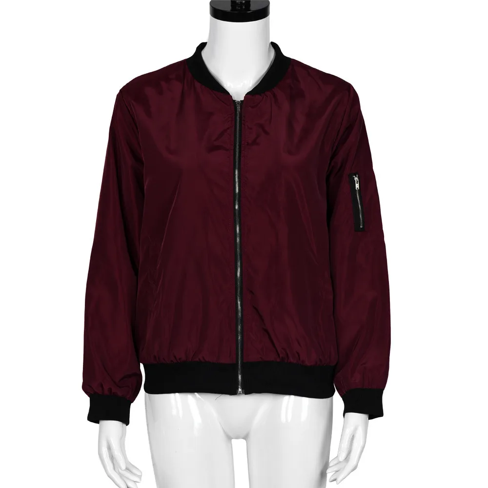 Женская куртка бомбер на молнии Повседневная приталенная пилот в стиле хип хоп