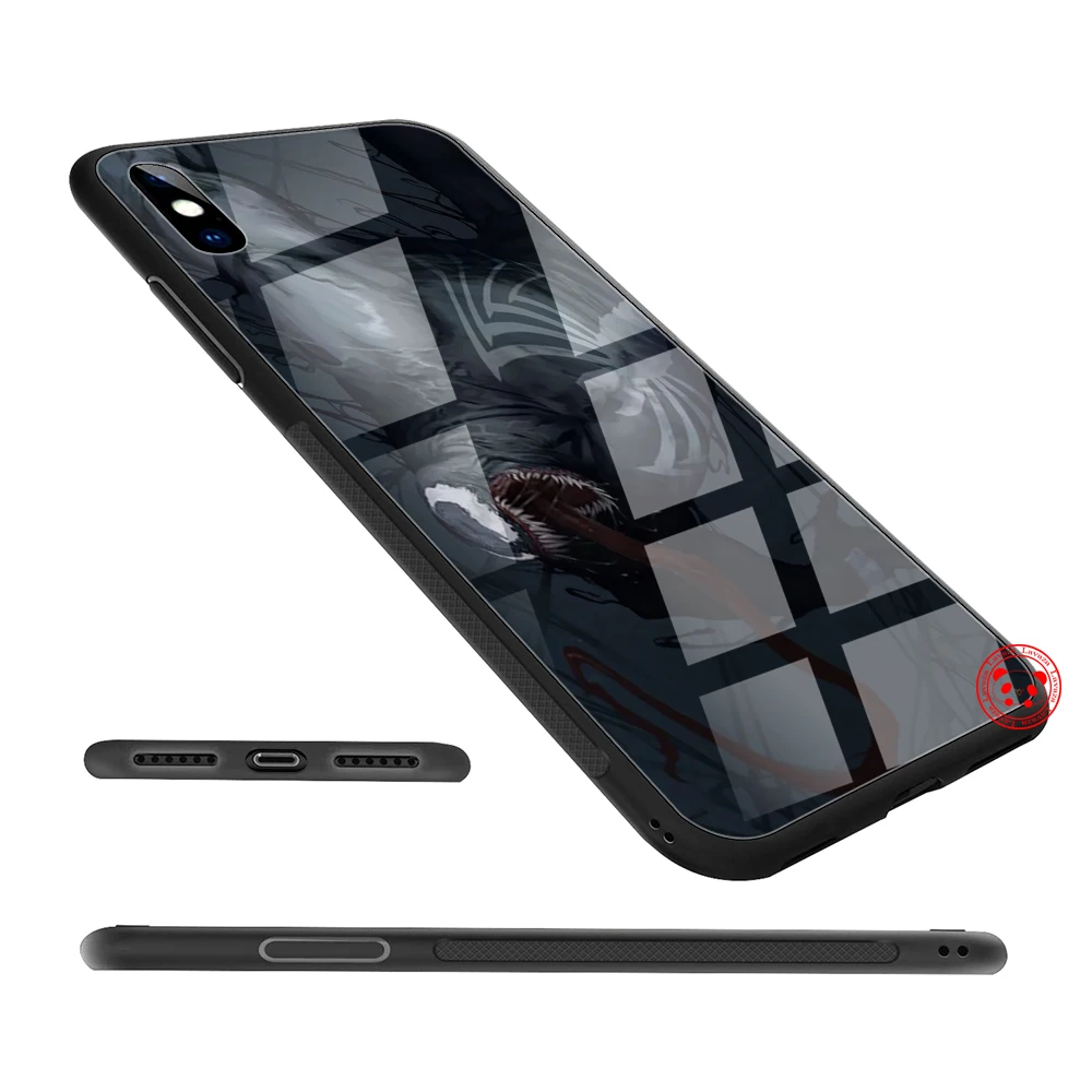 220d стеклянный чехол для телефона Marvel Venom Apple iPhone 11 Pro XR X XS Max 6 6S 7 8 Plus 5 5S SE |