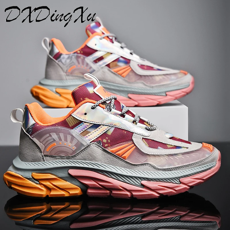 

Повседневные Дизайнерские мужские туфли 39-46, Высококачественная дышащая обувь для прогулок, удобные кроссовки для бега, женская обувь с тро...