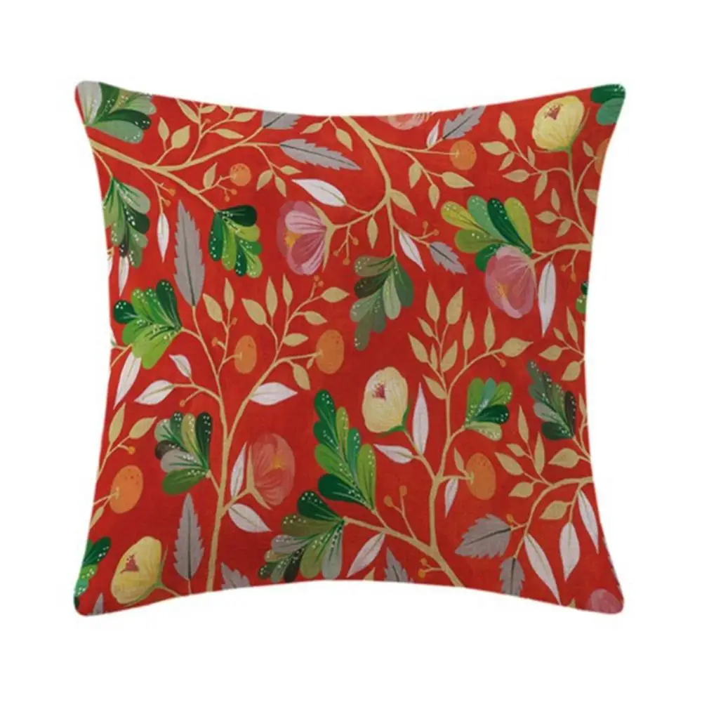 

Plant Pillow Case Sofa Green Cactus Floral Hand-Painted Linen Cushion Cover Home Decor Sofa Living Room Pillowcase
