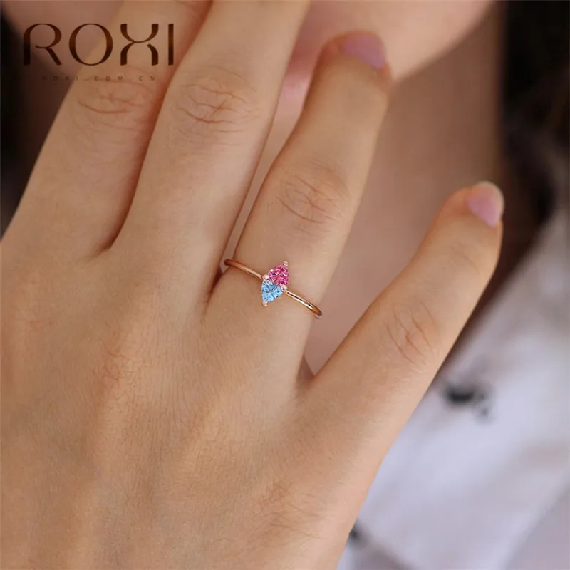 ROXI модное роскошное кольцо из разноцветного золота с цирконием, женское кристаллическое Украшение «конский глаз», изящное обручальное кольцо со стразами, ювелирные изделия