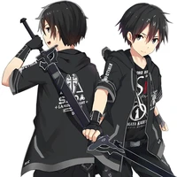 anime sword art online costume kirito cosplay clothes zipper hooded jacket black t shirt men women uniform kirigaya kazuto top