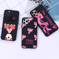 cartoon cute pink p panthers phone case for iphone 13 12 11 pro mini xs max 8 7 plus x 2020 xr cover
